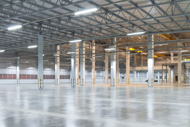 warehouse with polished concrete floors